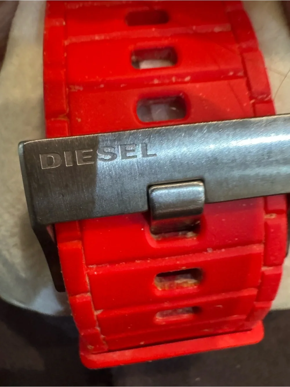 Diesel wide face Men's Red Sport Watch - needs battery